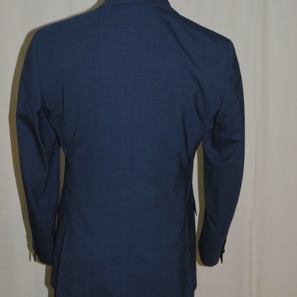 Trunk Club Custom Sample Blue Plaid Flat Front Two Button Suit 38S - Picture 11 of 14